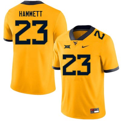 Men's West Virginia Mountaineers NCAA #23 Ja'Corey Hammett Gold Authentic Nike Stitched College Football Jersey RJ15R05IU